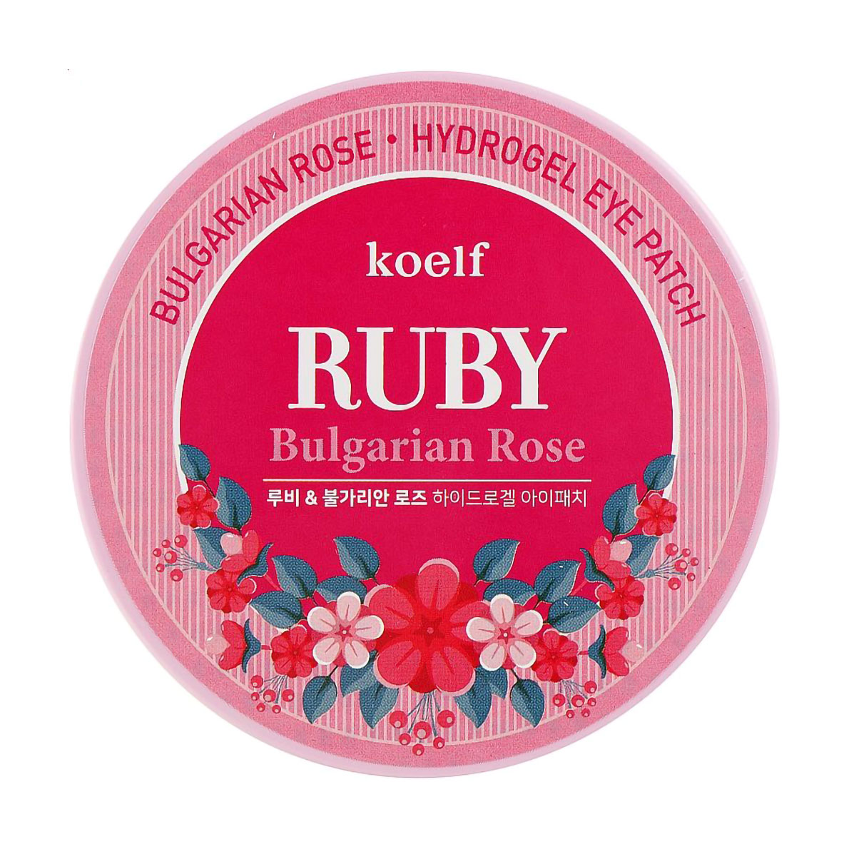 Гідрогелеві патчі для шкіри навколо очей Petitfee &amp; Koelf Ruby &amp; Bulgarian Rose Eye Patch з рубіном та болгарською трояндою, 60 шт